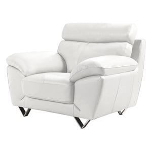 EK078 White Color With Italian Leather Chair