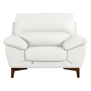 EK080 White Color With Italian Leather Chair