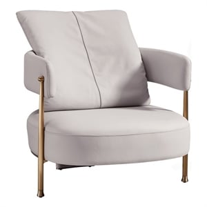 American Eagle Design EK-Y1010 Modern Pinkish Gray Top Grain Leather Accent Chair