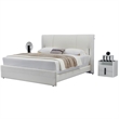 B-Y2003-CK Top Grain Genuine Leather California King Sized Bed