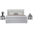 B-Y2003-CK Top Grain Genuine Leather California King Sized Bed