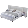 B-Y2008-EK Top Grain Genuine Leather Eastern King Sized Bed