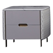 NS-Y2011 American Eagle Furniture 2-Drawer Faux Marble & Vinyl Nightstand in Ivory