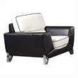 EK026 White and Black Italian Leather Chair