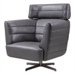 EK-CH08A Dark Gray Italian Leather Accent Chair