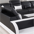 AE-LD811 Black and White Faux Leather Sectional - Left Sitting
