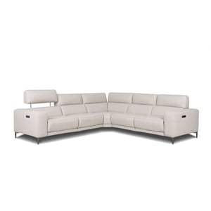 EK-LH169 Light Gray Top-grain Cow Hide Electric Modular Recliner Sectional
