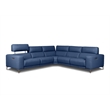EK-LH169 Ocean Blue Top-grain Cow Hide Electric Modular Recliner Sectional
