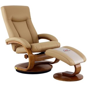 relax-r hamilton leather recliner and ottoman in cobblestone