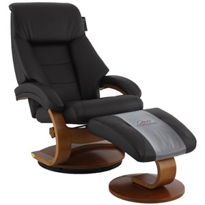 relax-r montreal leather recliner and ottoman in espresso 