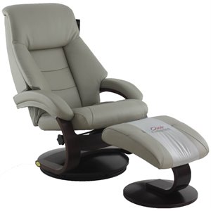 relax-r montreal leather recliner and ottoman in putty 