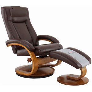 relax-r hamilton faux leather recliner and ottoman in whisky