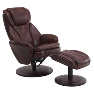 nova recliner and ottoman in whisky air leather