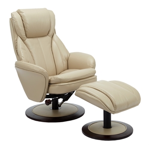 nova recliner and ottoman in cobblestone air leather
