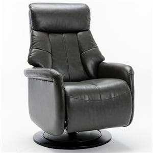 orleans recliner in charcoal polyurethane air leather