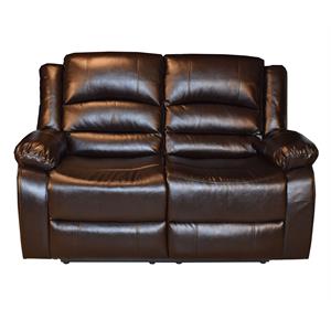 galaxy home paco faux leather recliner love seat in chocolate