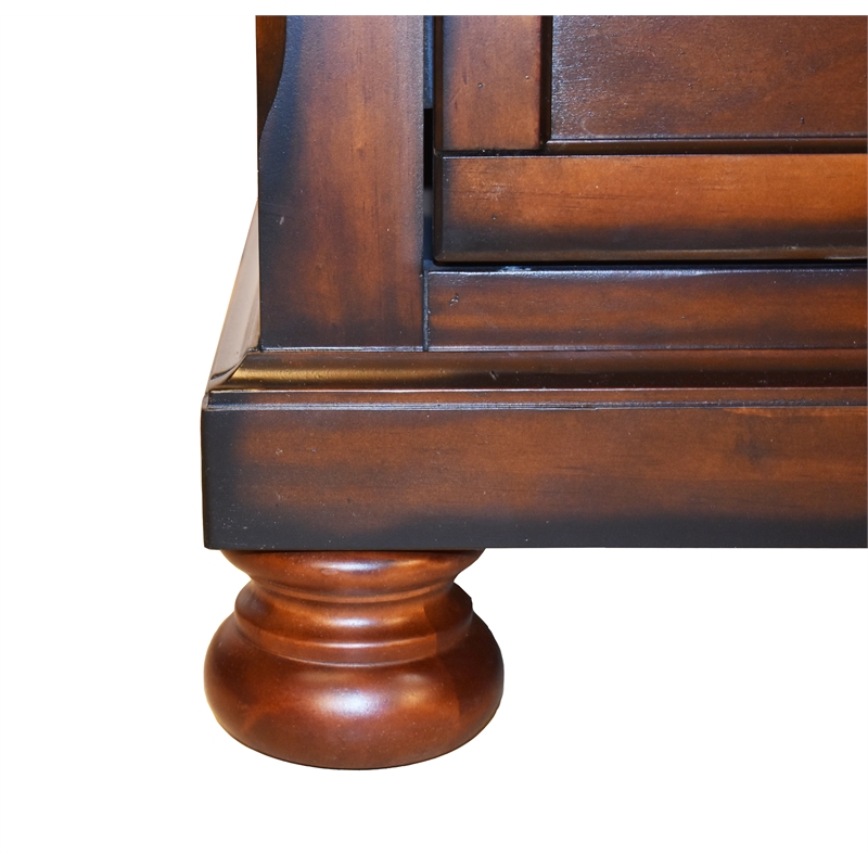 Baltimore King Storage Platform Bed Made with Wood in Dark Walnut