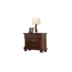 galaxy home baltimore wood nightstand with hidden jewelry drawer in brown