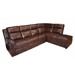 galaxy home xavier faux leather l shape reclining sectional in brown