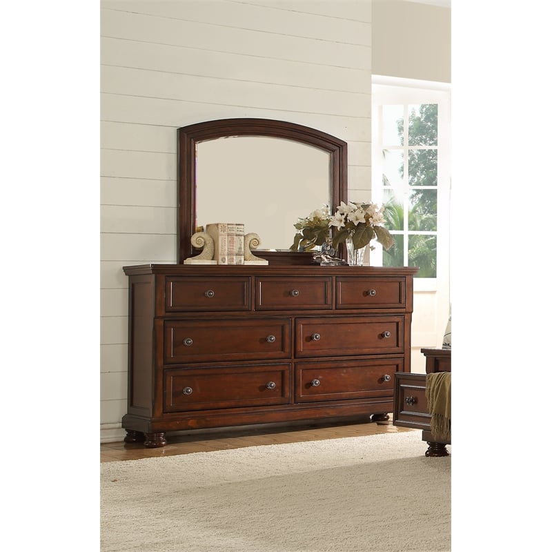 Baltimore Seven Drawers Dresser Made with Wood in Dark Walnut