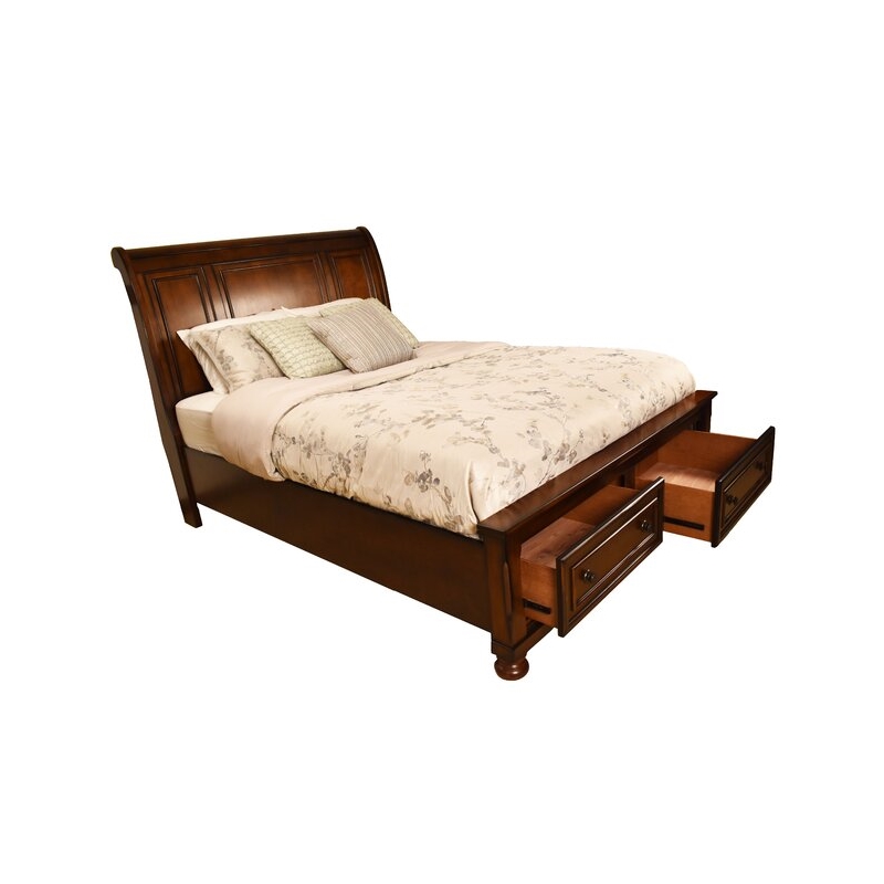 Baltimore Queen 4 Piece Bedroom Set Made With Wood in Dark Walnut