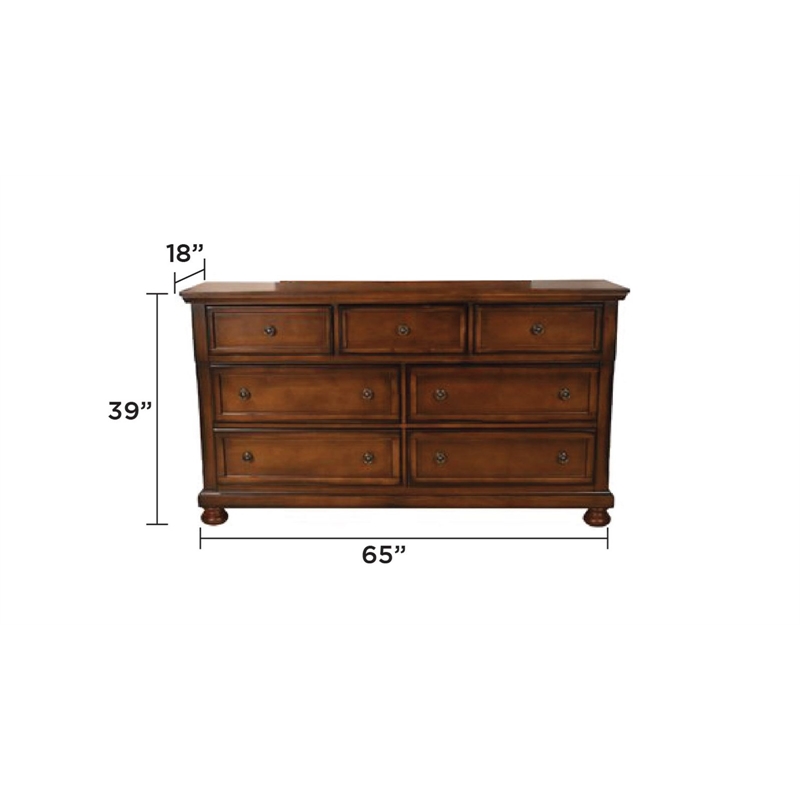 Baltimore Queen 4 Piece Bedroom Set Made With Wood in Dark Walnut