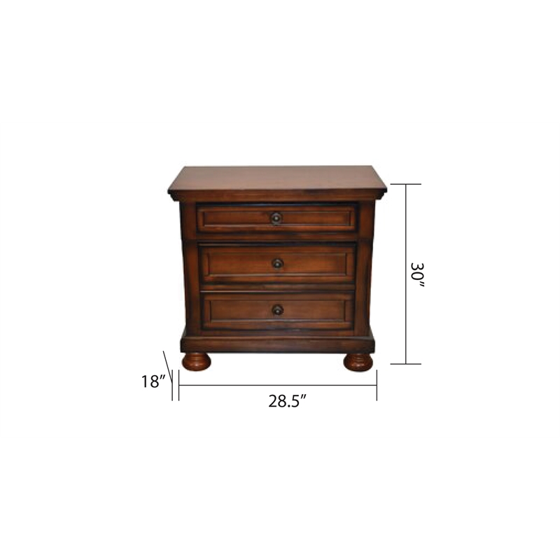 Baltimore King 4 Pc Storage Platform Bedroom Set Made with Wood in Dark Walnut