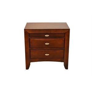 galaxy home contemporary emily 2 drawer wood nightstand in rich cherry