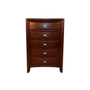 galaxy home modern emily 5 drawer chest in cherry made with wood
