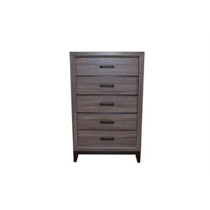 galaxy home contemporary sierra 5 drawer wood chest in rustic gray