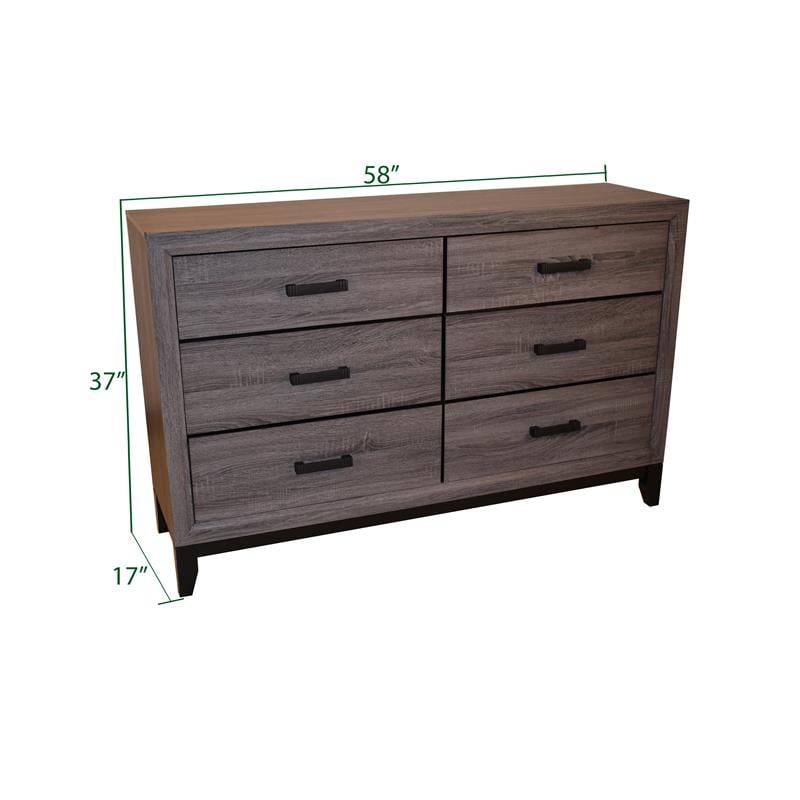 Sierra Contemporary Dresser Made with Wood in Gray Color