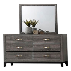 galaxy home contemporary sierra 6 drawer dresser made with wood in gray