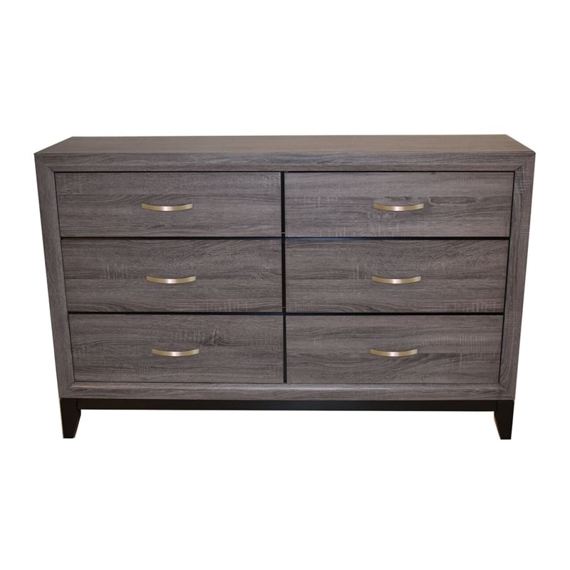Sierra Contemporary Dresser Made with Wood in Gray Color