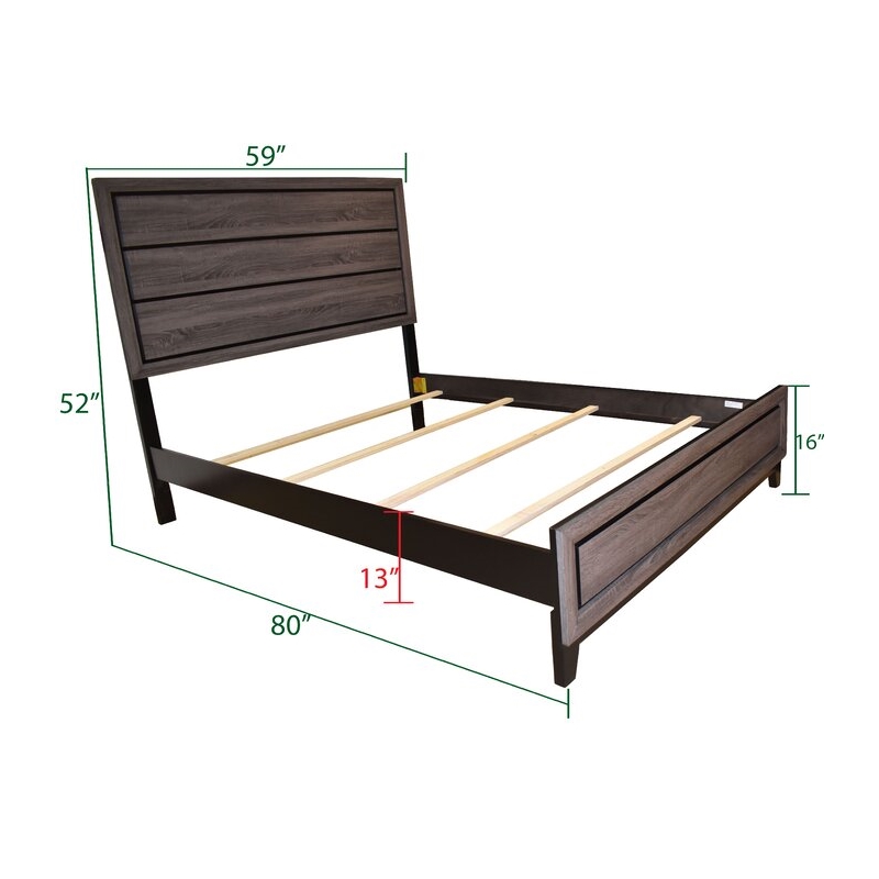 Sierra Full 4 Pc Contemporary Bedroom Set Made with Wood in Gray