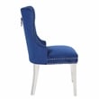 Erica 2 Piece Stainless Steel Legs Chair Finish with Velvet Fabric in Blue