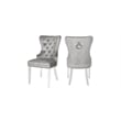 Erica 2 Piece Stainless Steel Legs Chair Finish with Velvet Fabric in Light Gray