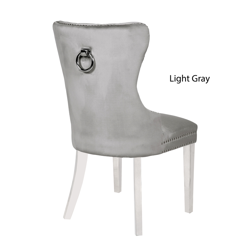 grey dining chairs with stainless steel legs