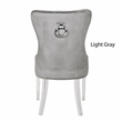 Erica 2 Piece Stainless Steel Legs Chair Finish with Velvet Fabric in Light Gray