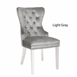Erica 2 Piece Stainless Steel Legs Chair Finish with Velvet Fabric in Light Gray