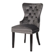 Erica 2 Piece Wood Legs Dinning Chair Finish with Velvet Fabric in Dark Gray