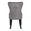 Erica 2 Piece Wood Legs Dinning Chair Finish with Velvet Fabric in Dark Gray
