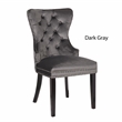 Erica 2 Piece Wood Legs Dinning Chair Finish with Velvet Fabric in Dark Gray