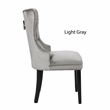 Erica 2 Piece Wood Legs Dinning Chair Finish with Velvet Fabric in Light Gray