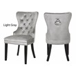 Erica 2 Piece Wood Legs Dinning Chair Finish with Velvet Fabric in Light Gray