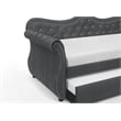 Abby Modern style Upholstered Tufted Velvet Daybed with Trundle in Gray