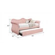 Abby Modern style Upholstered Tufted Velvet Daybed with Trundle in Gray