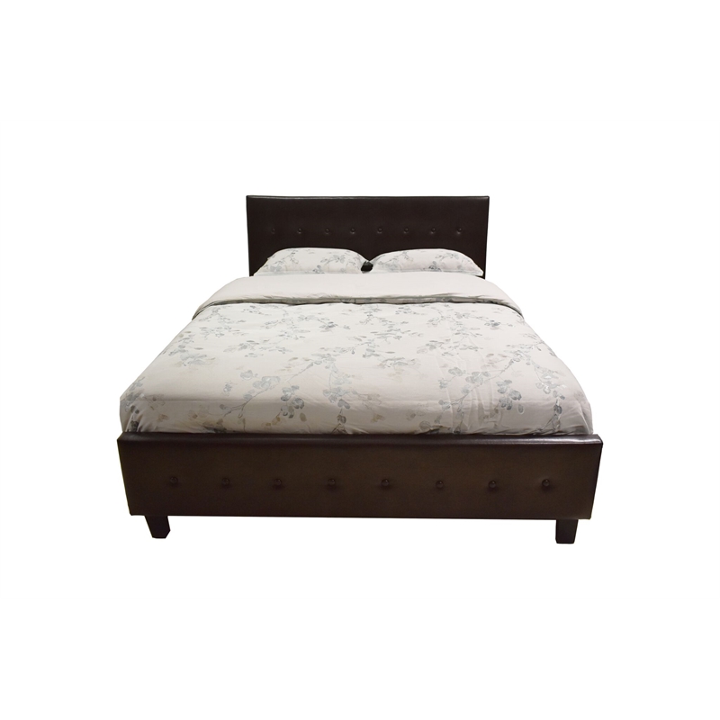 Sita Led Queen Size Wood Bed, Espresso Queen Bed Frame