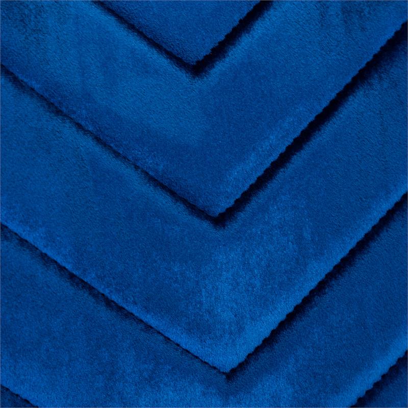 Eva 2 Piece Stainless Steel Legs Chair Finish with Velvet Fabric in Blue