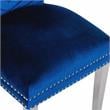 Eva 2 Piece Stainless Steel Legs Chair Finish with Velvet Fabric in Blue