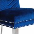 Eva 2 Piece Stainless Steel Legs Chair Finish with Velvet Fabric in Blue